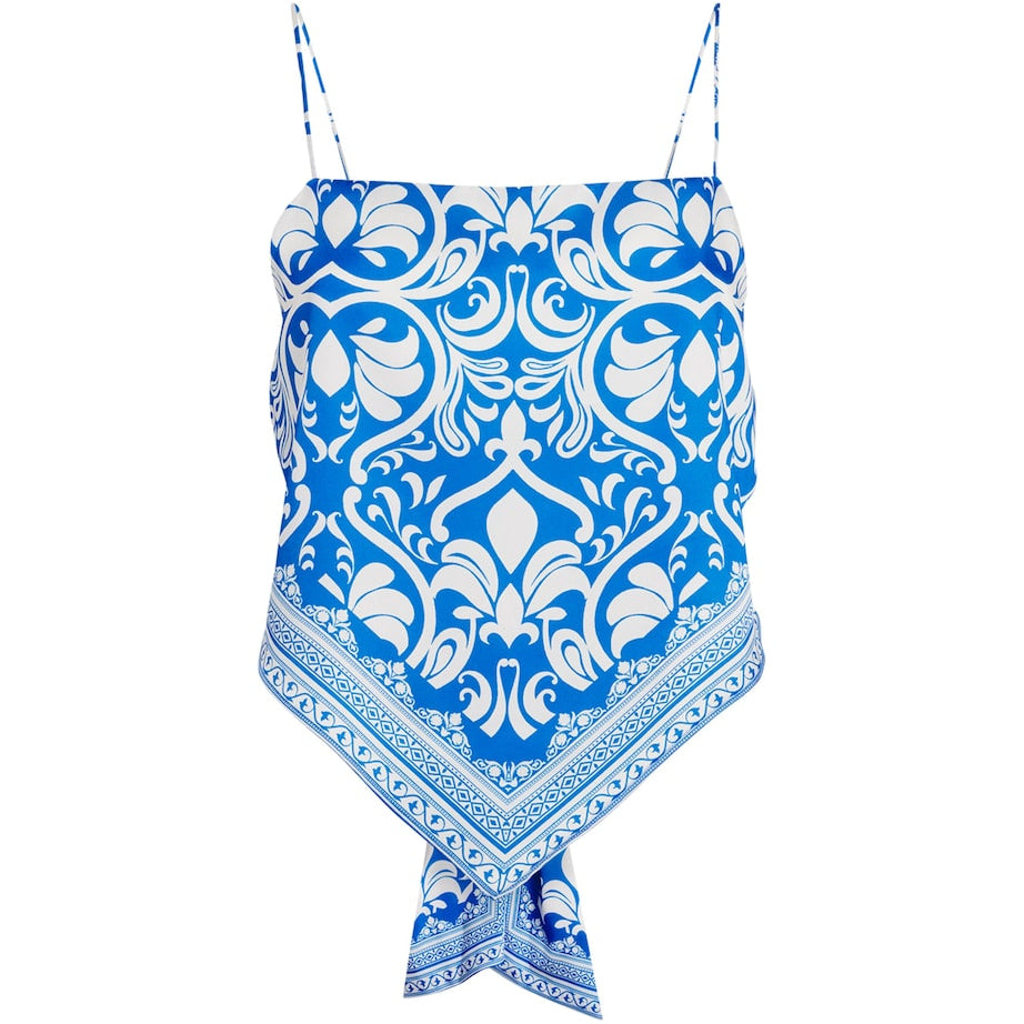 Alice+Olivia Blue Yuri Scarf Top