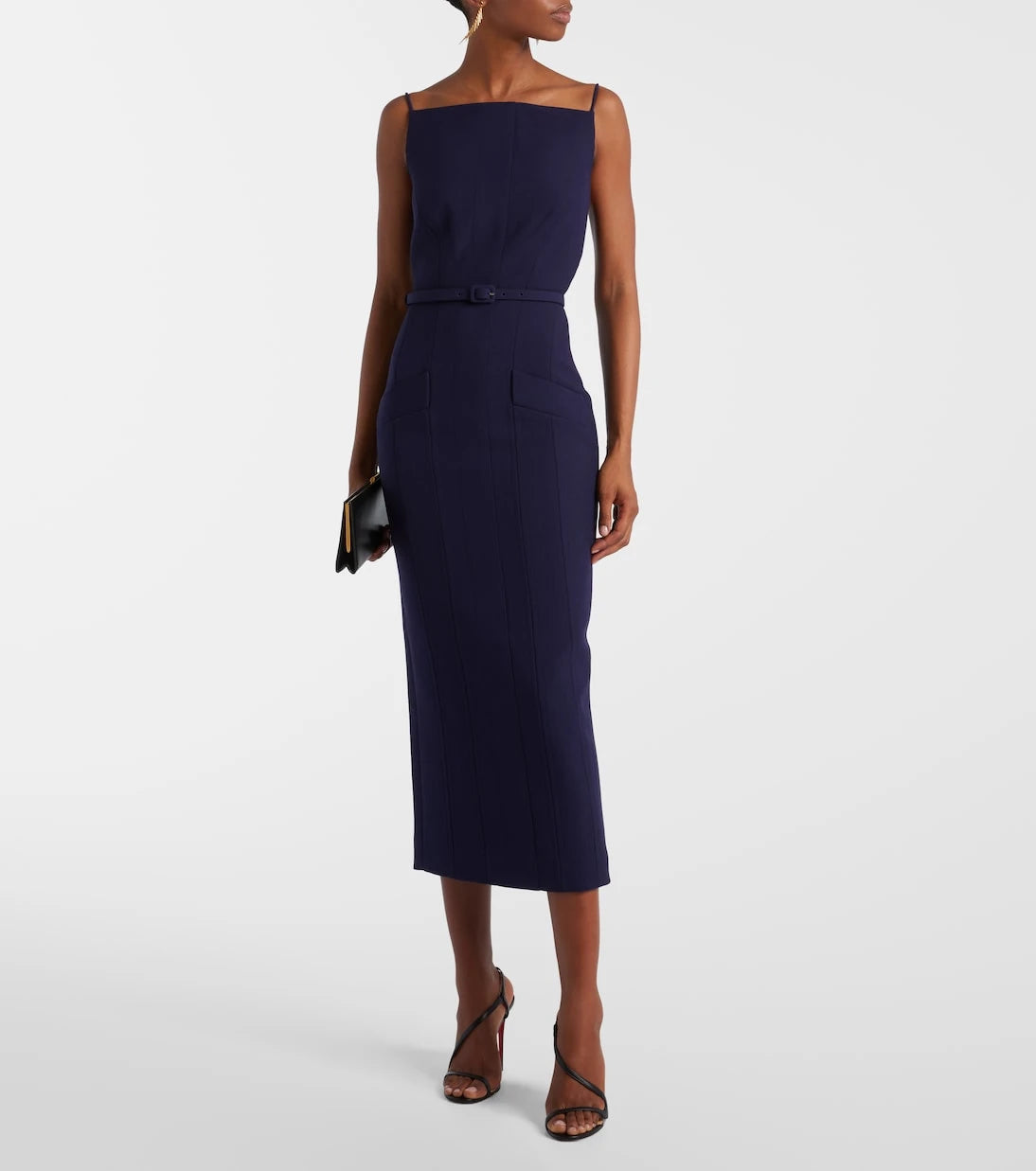 Roland Mouret - Belted crêpe midi dress