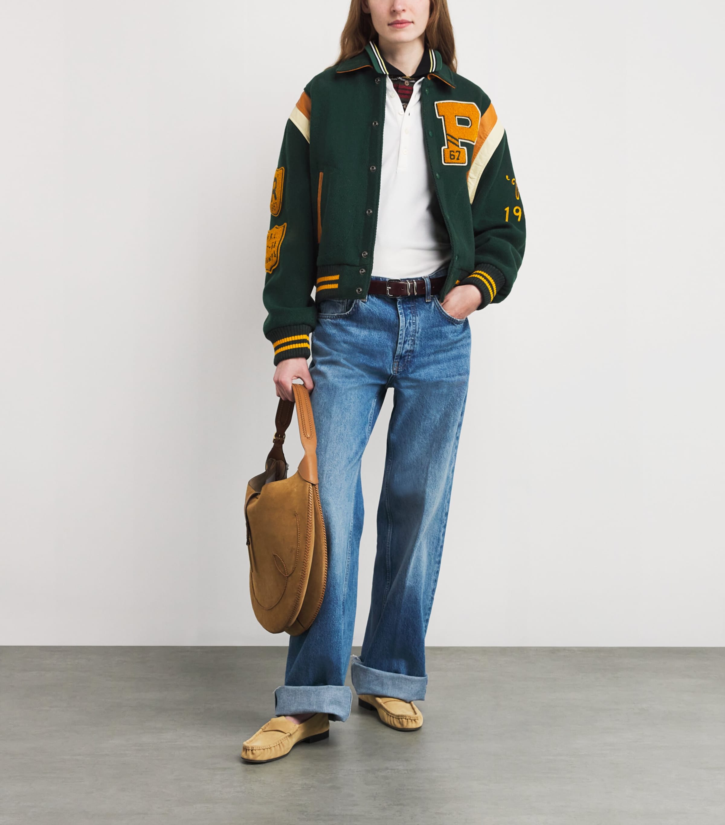 Polo Ralph Lauren Wool-Blend Varsity Jacket DARK GREEN