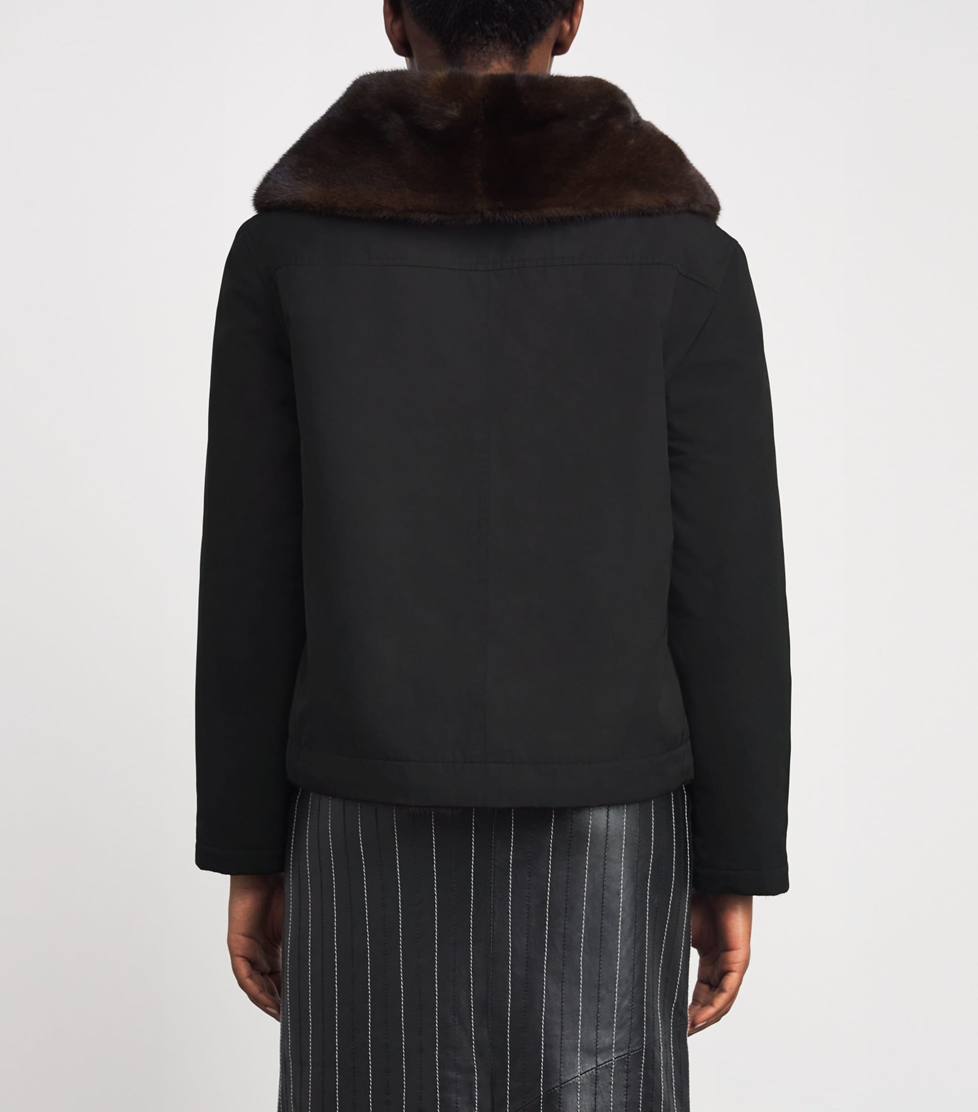 Yves Salomon Black Down-Mink Reversible Puffer Jacket (60cm)