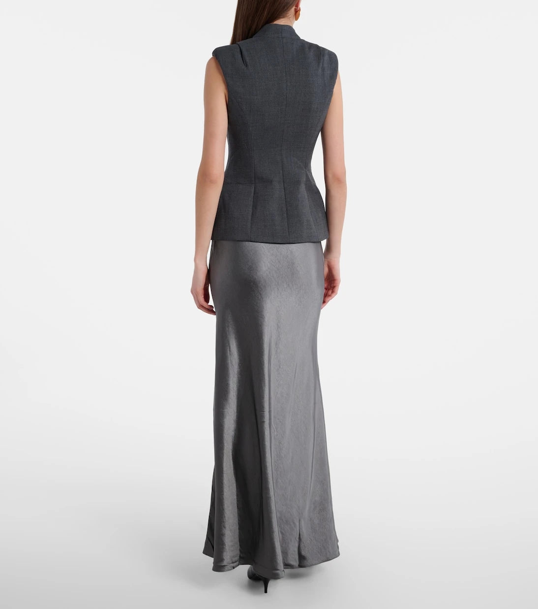 Self-Portrait - Peplum satin gown