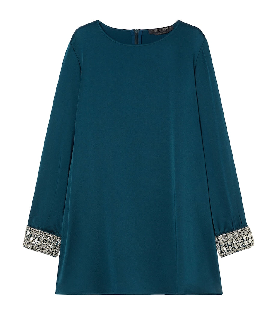 Marina Rinaldi Green Satin Embellished Liguria Blouse