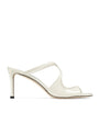 Jimmy Choo White Anise 75 Patent Leather Sandals