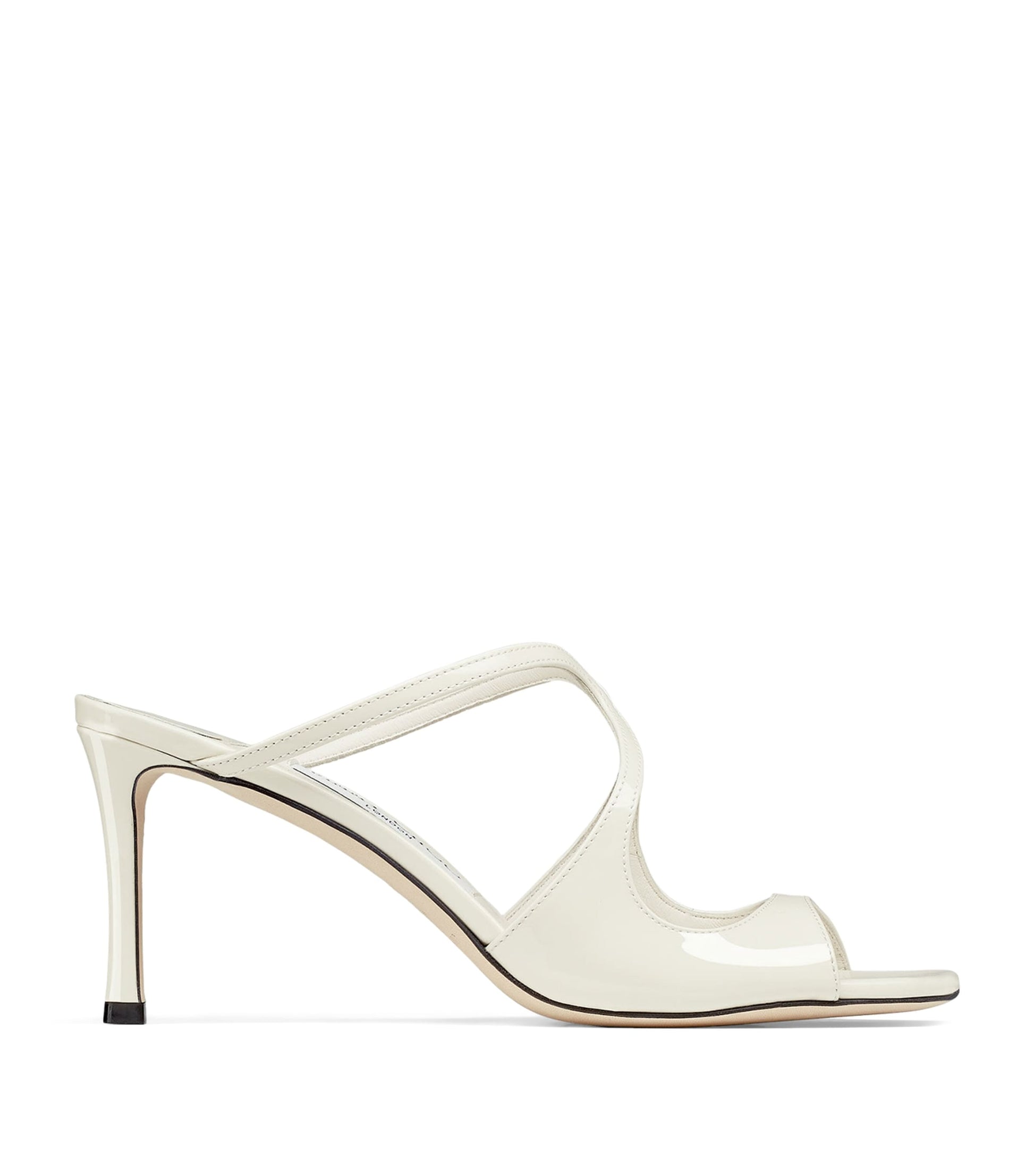Jimmy Choo White Anise 75 Patent Leather Sandals
