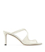 Jimmy Choo White Anise 75 Patent Leather Sandals