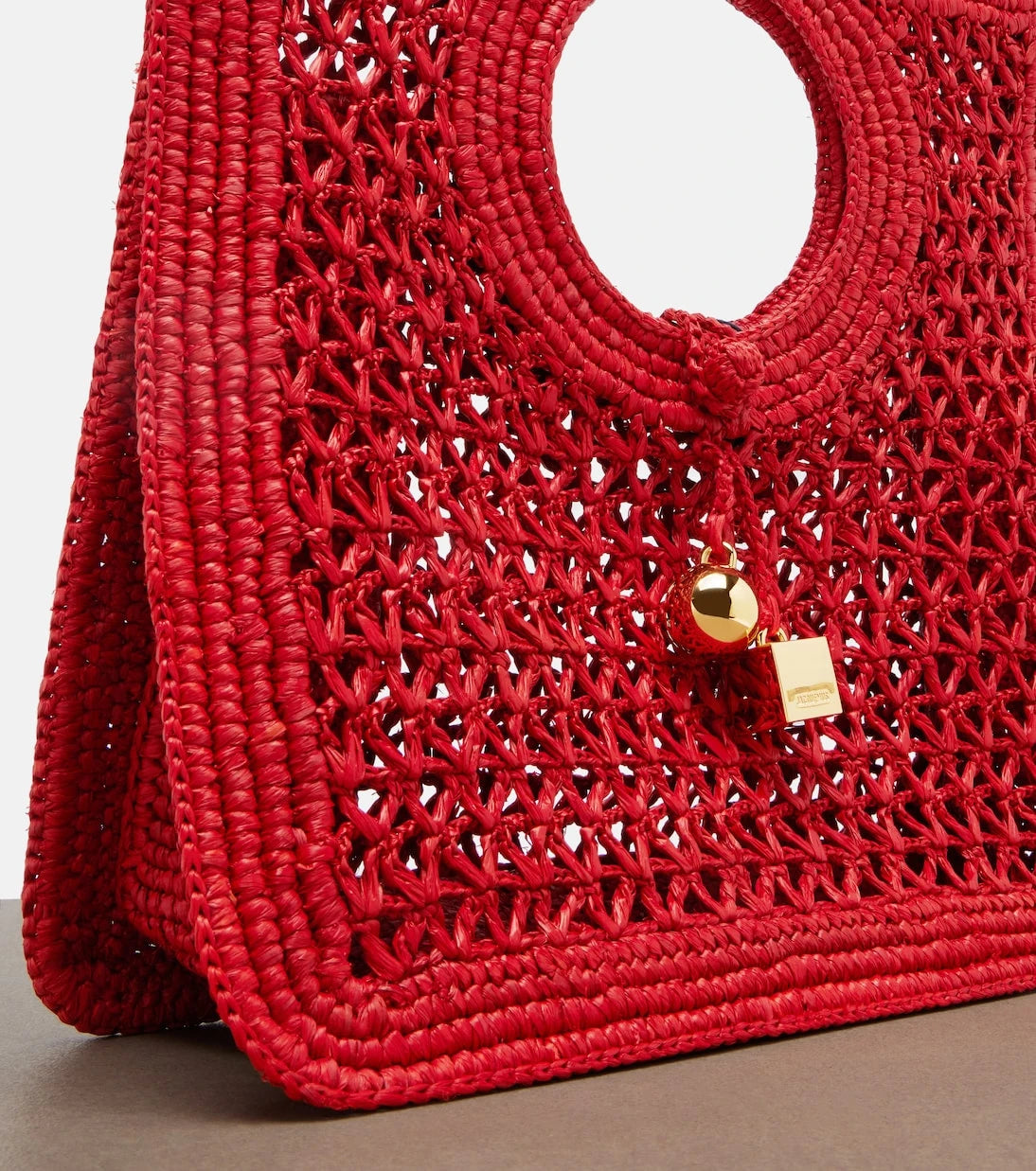 Jacquemus - Spiaggia Small raffia top-handle bag