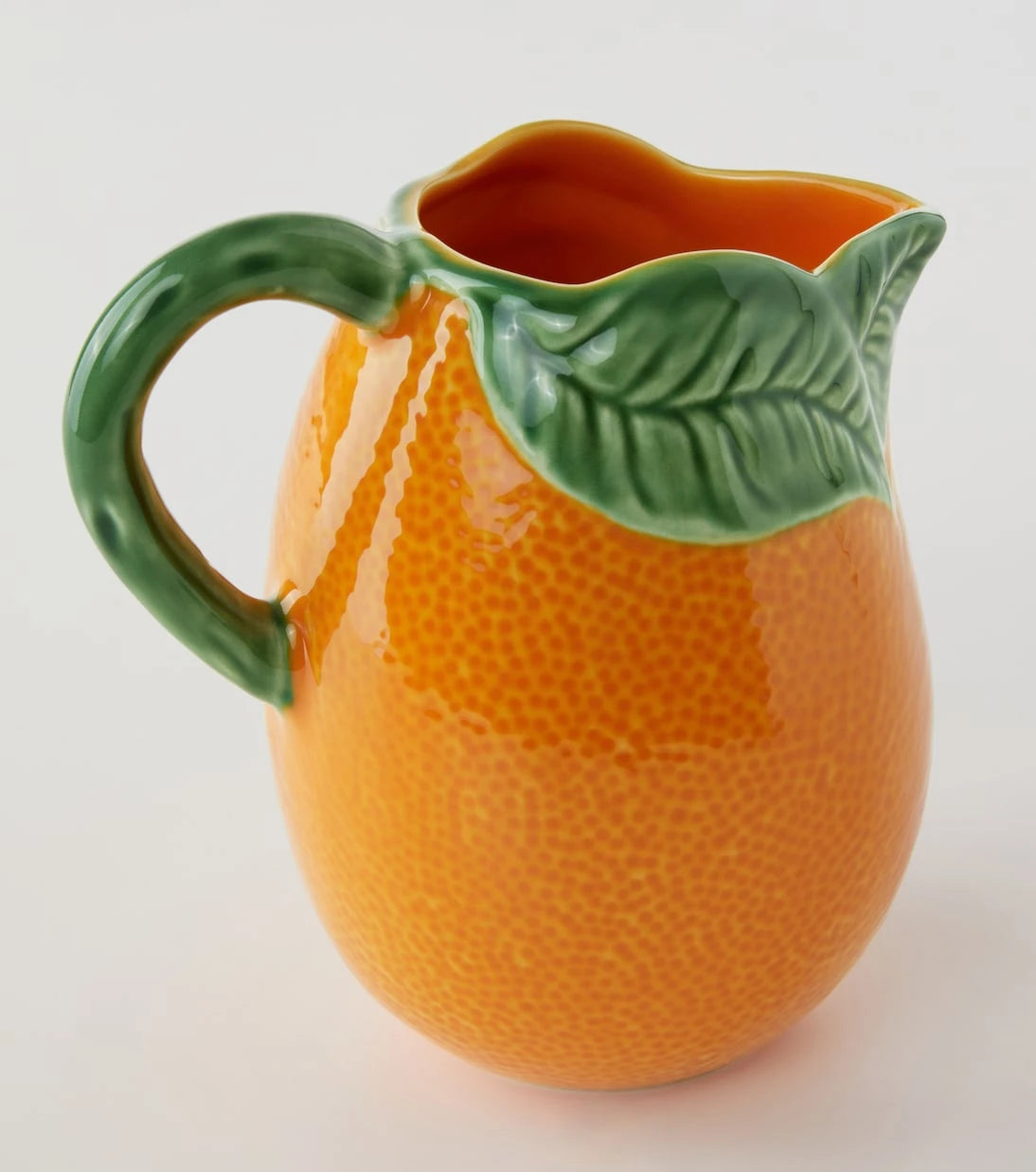 Bordallo Pinheiro - Orange earthenware jug