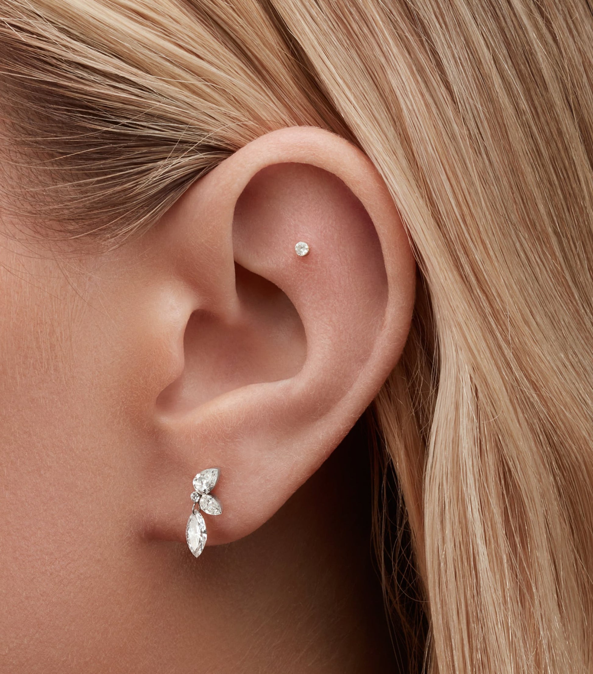 Maria Tash Grand Marquise Pear Diamond Echo Earring (Direction A, 10.5mm)