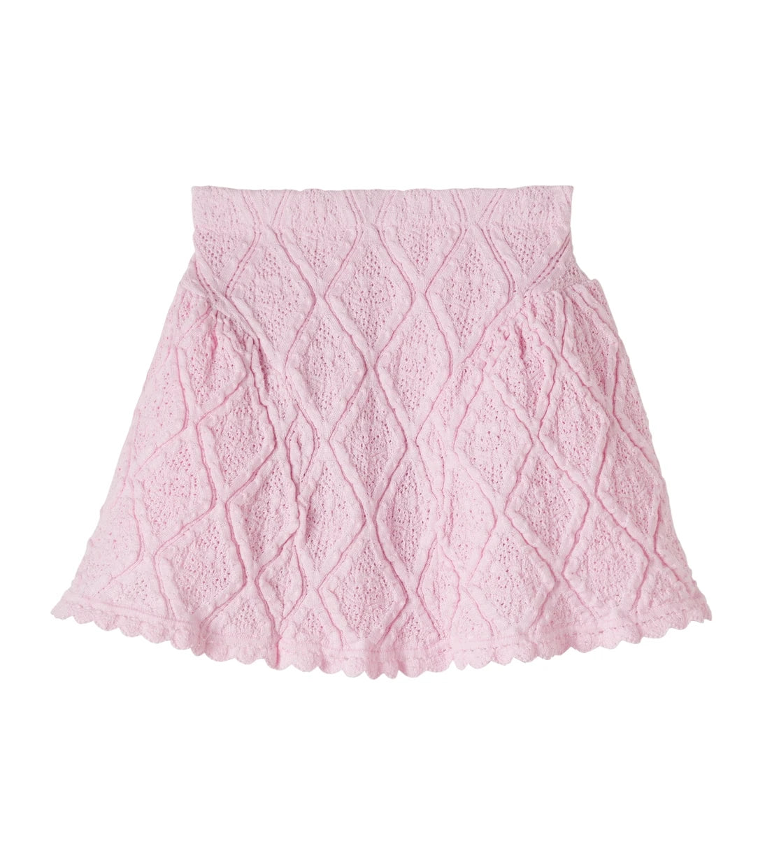 Self-Portrait Kids - Pointelle cotton-blend skirt