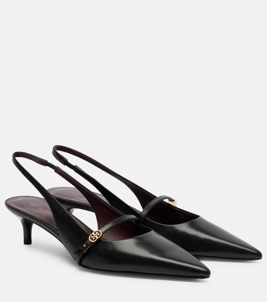 Tory Burch - Double-T leather Mary Jane pumps