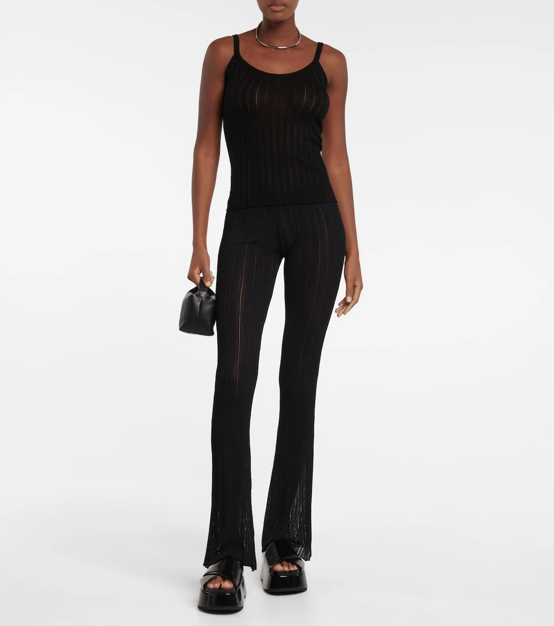 Petar Petrov - Giulio rIbbed-knit flared pants