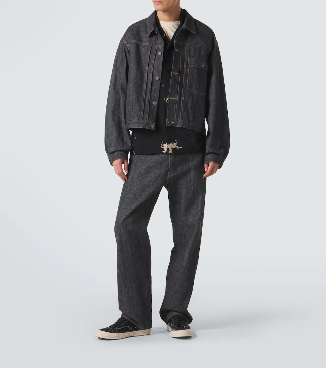 Visvim - بنطال جينز Social Sculpture بقصة مستقيمة