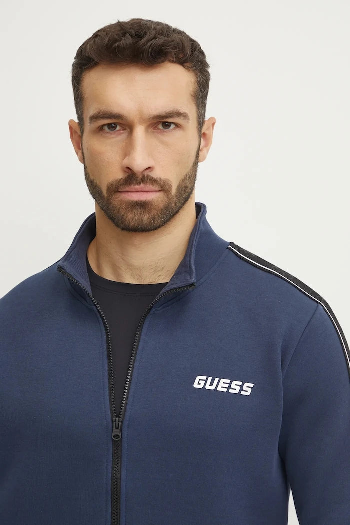Guess pamuklu fermuarlı erkek sweatshirt MICKEY