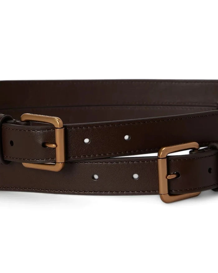 Lauren Ralph Lauren deri kadın elbise kemeri