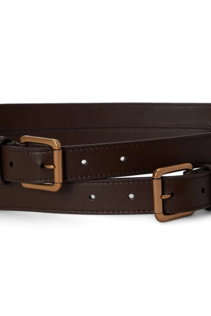 Lauren Ralph Lauren deri kadın elbise kemeri
