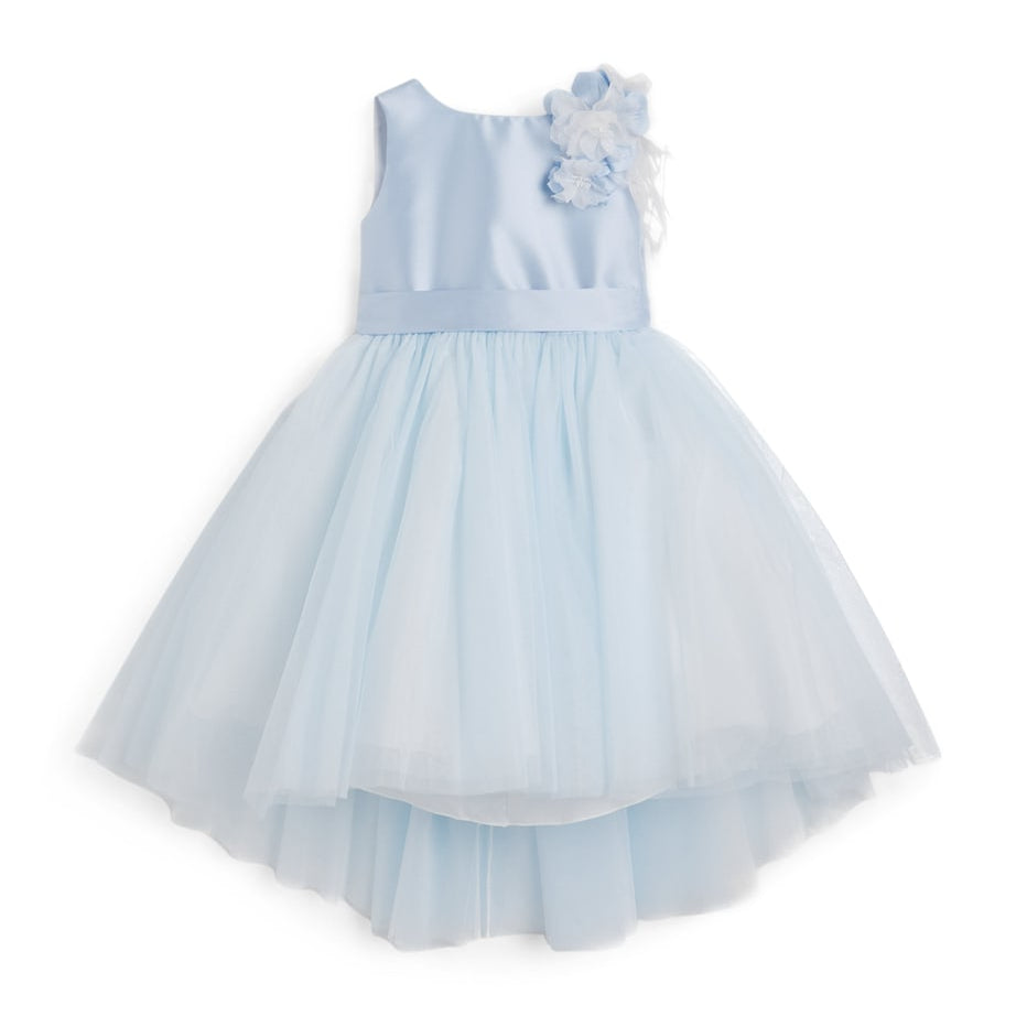 Bimbalo Blue Tulle Floral-Detail Dress (2-14 Years)