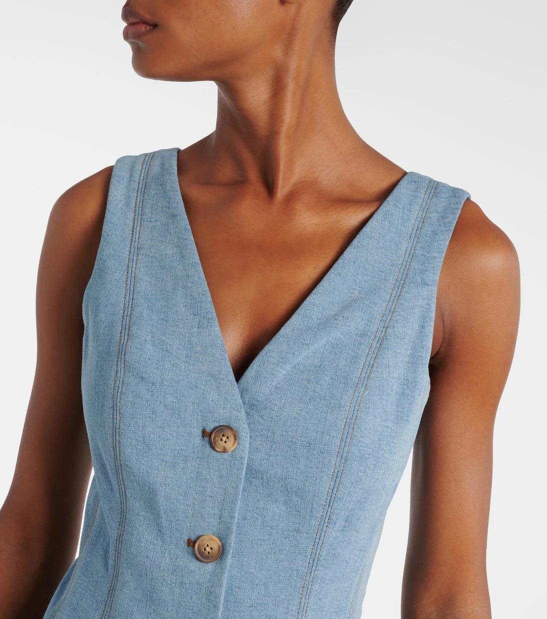 Veronica Beard - Lou pleated denim midi dress