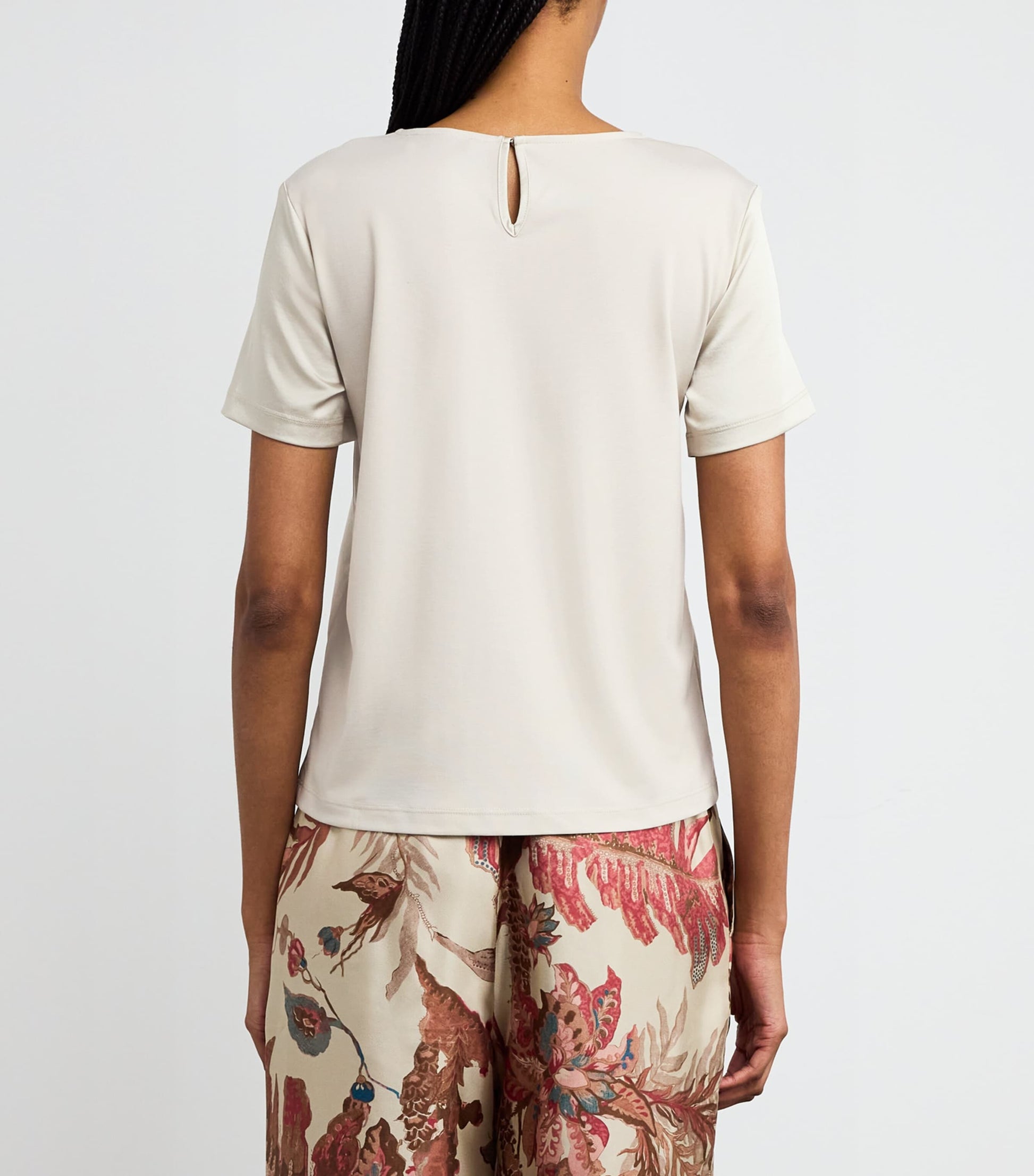 Weekend Max Mara White Satin-Front T-Shirt