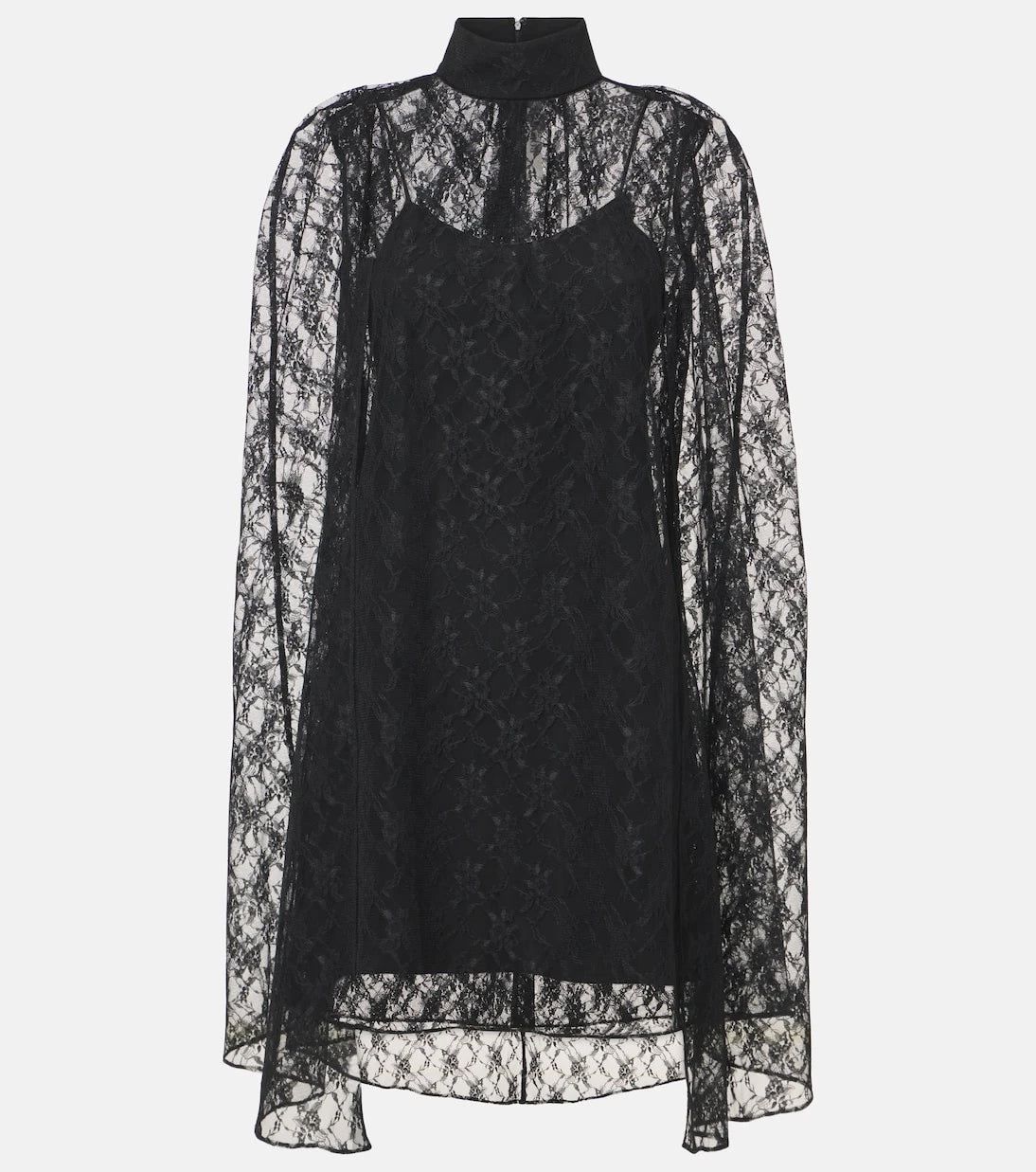 Rodarte - Caped floral lace minidress
