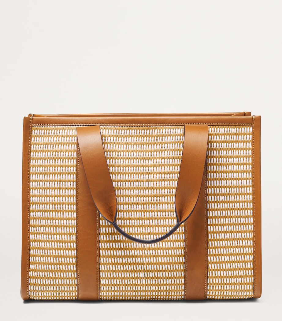 Aspinal Of London Neutral Small Raffia Henley Tote Bag