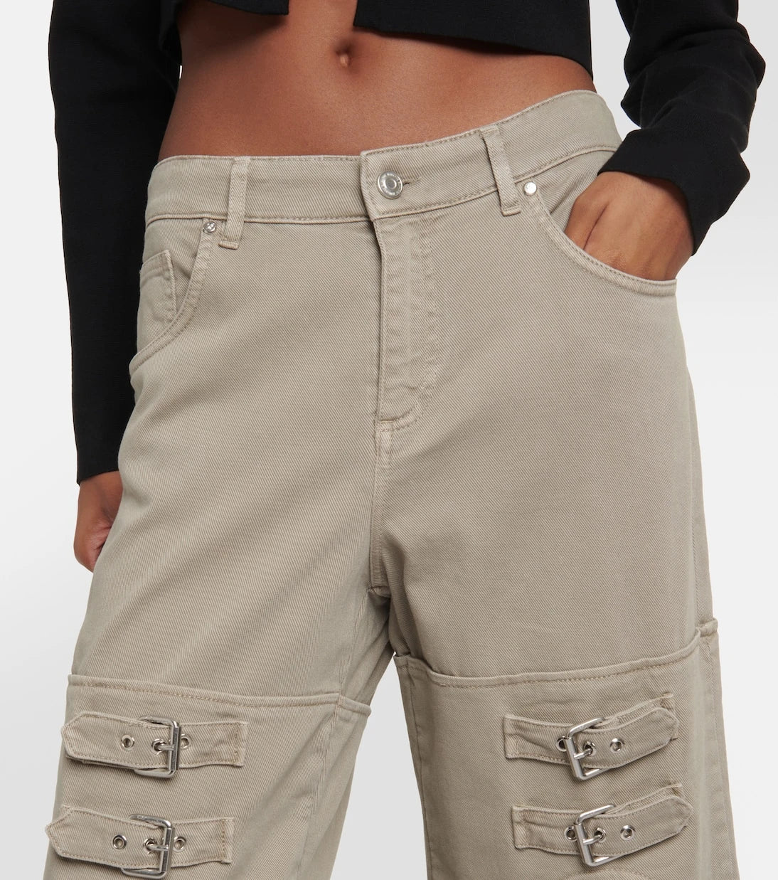 Blumarine - Cutout mid-rise boyfriend jeans