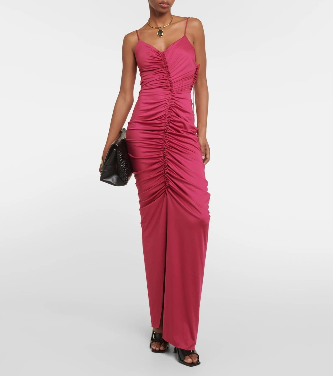 Victoria Beckham - Ruched jersey maxi dress