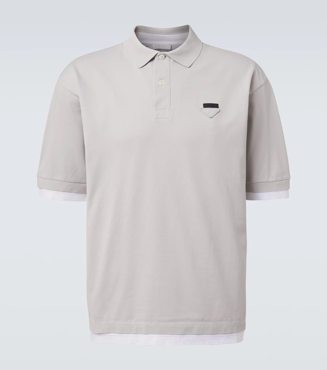 Prada - Layered cotton piqué polo shirt