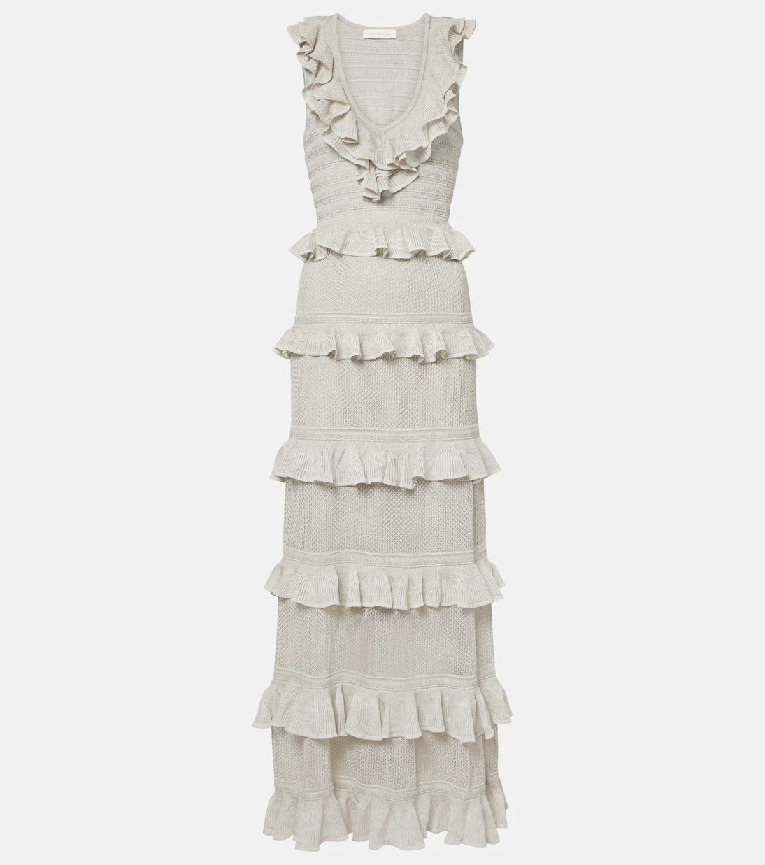 Zimmermann - Crush Frilled knitted maxi dress