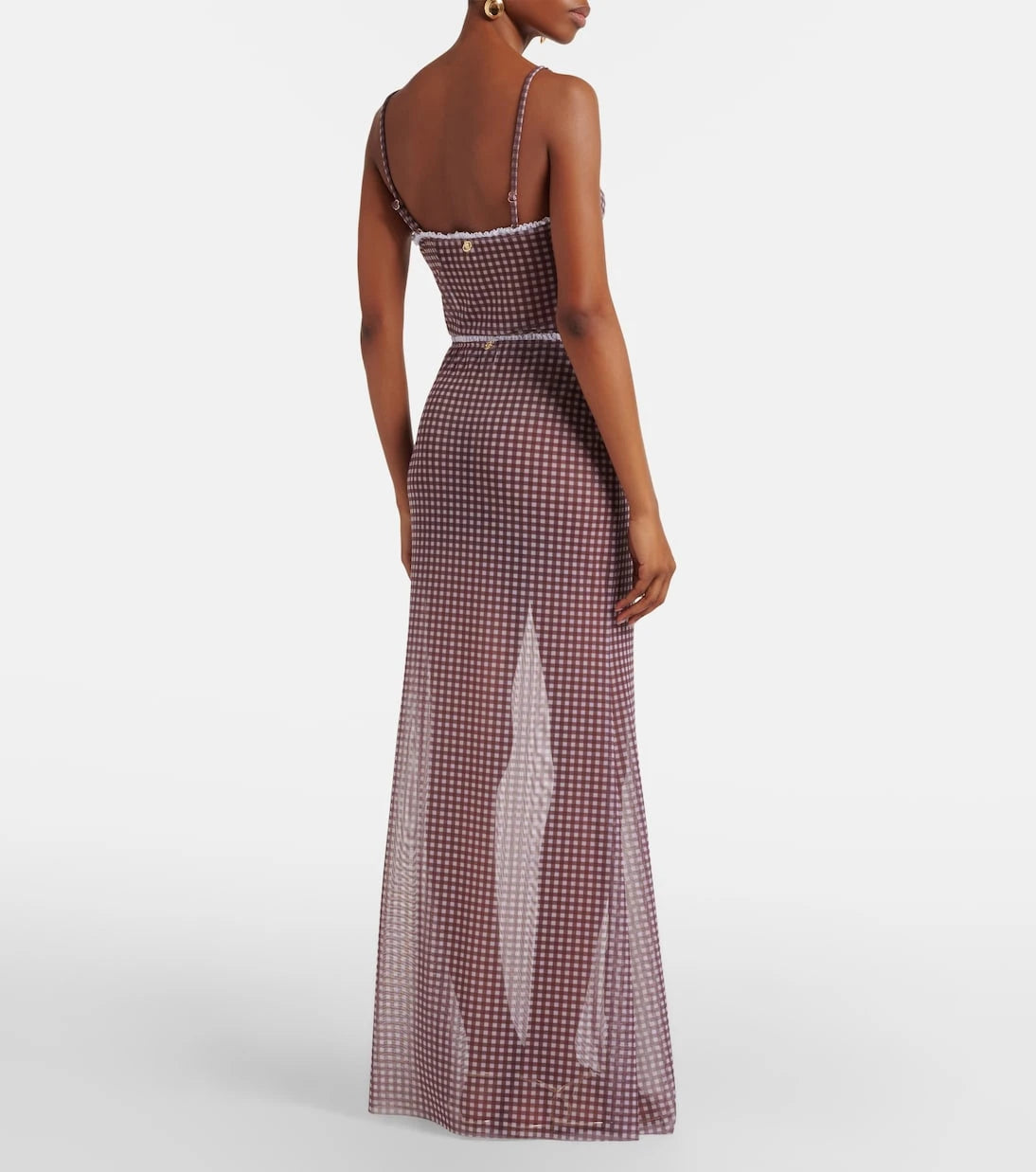 Bananhot - Solay gingham semi-sheer maxi skirt