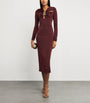 Rebecca Vallance Burgundy Jersey Mischa Midi Dress
