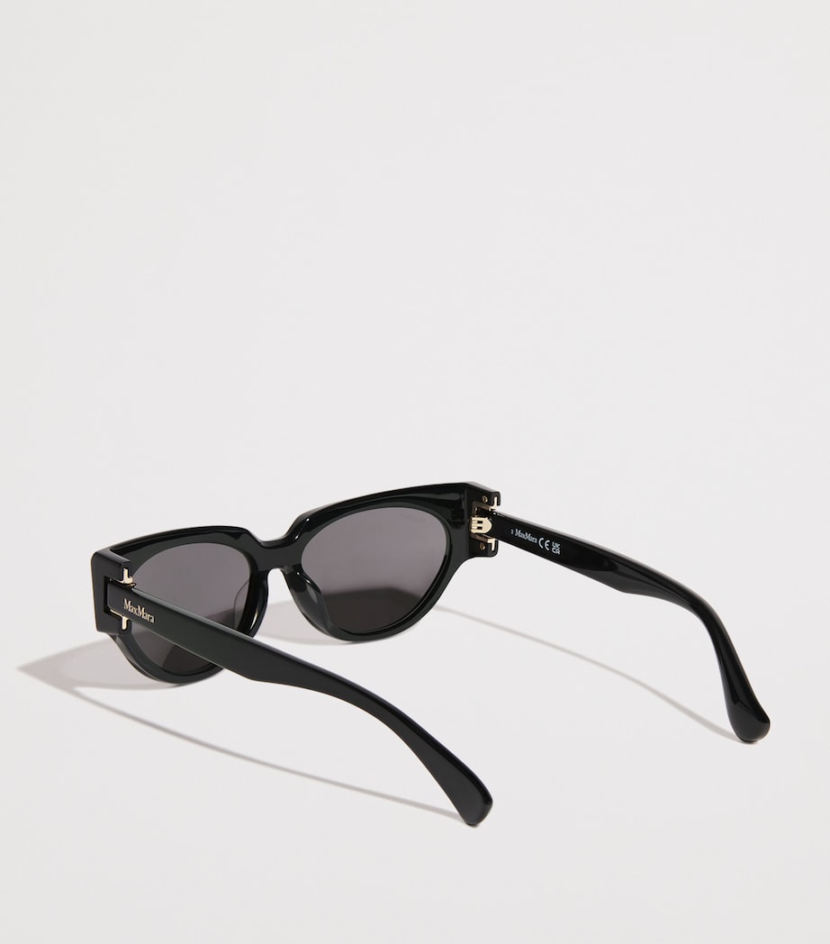 Max Mara Black Acetate Oval CLIP1 Sunglasses