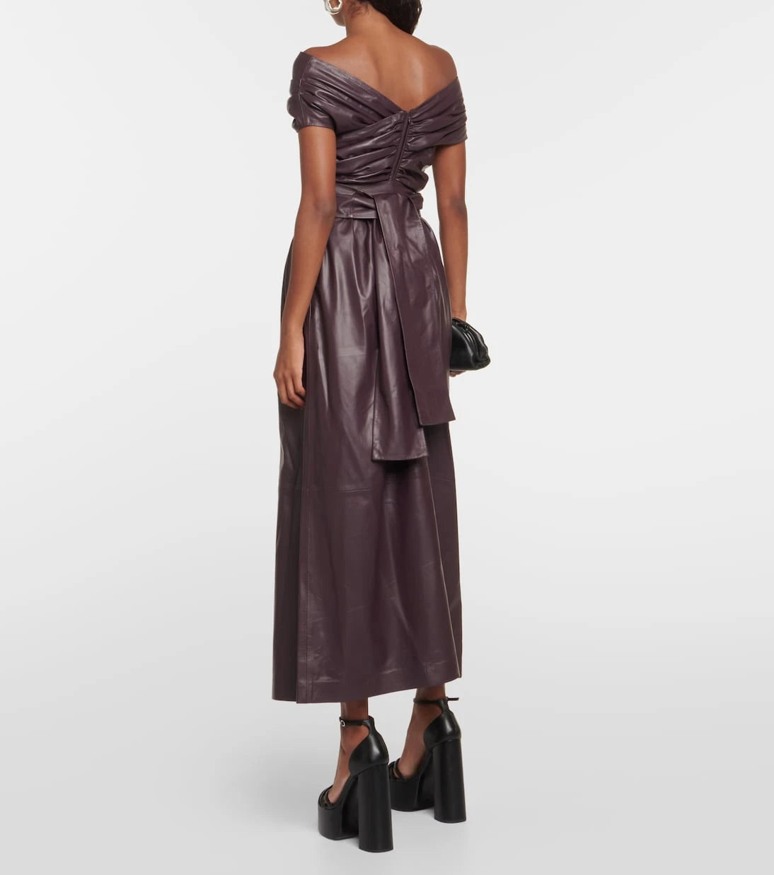 Altuzarra - Corfu off-shoulder leather maxi dress