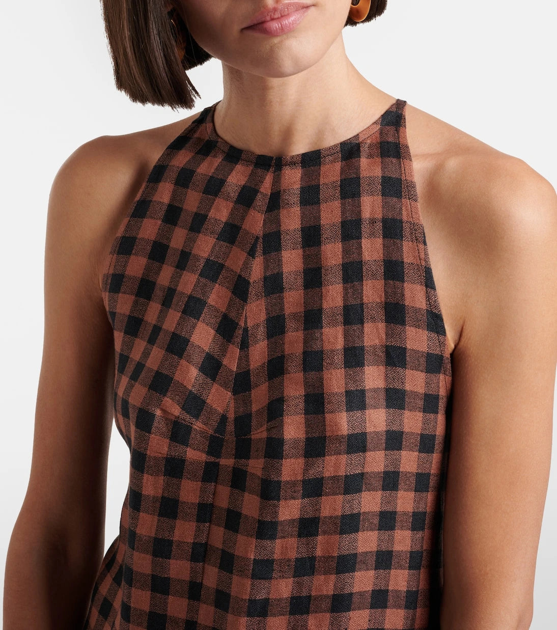 Asceno - Antigua gingham linen minidress