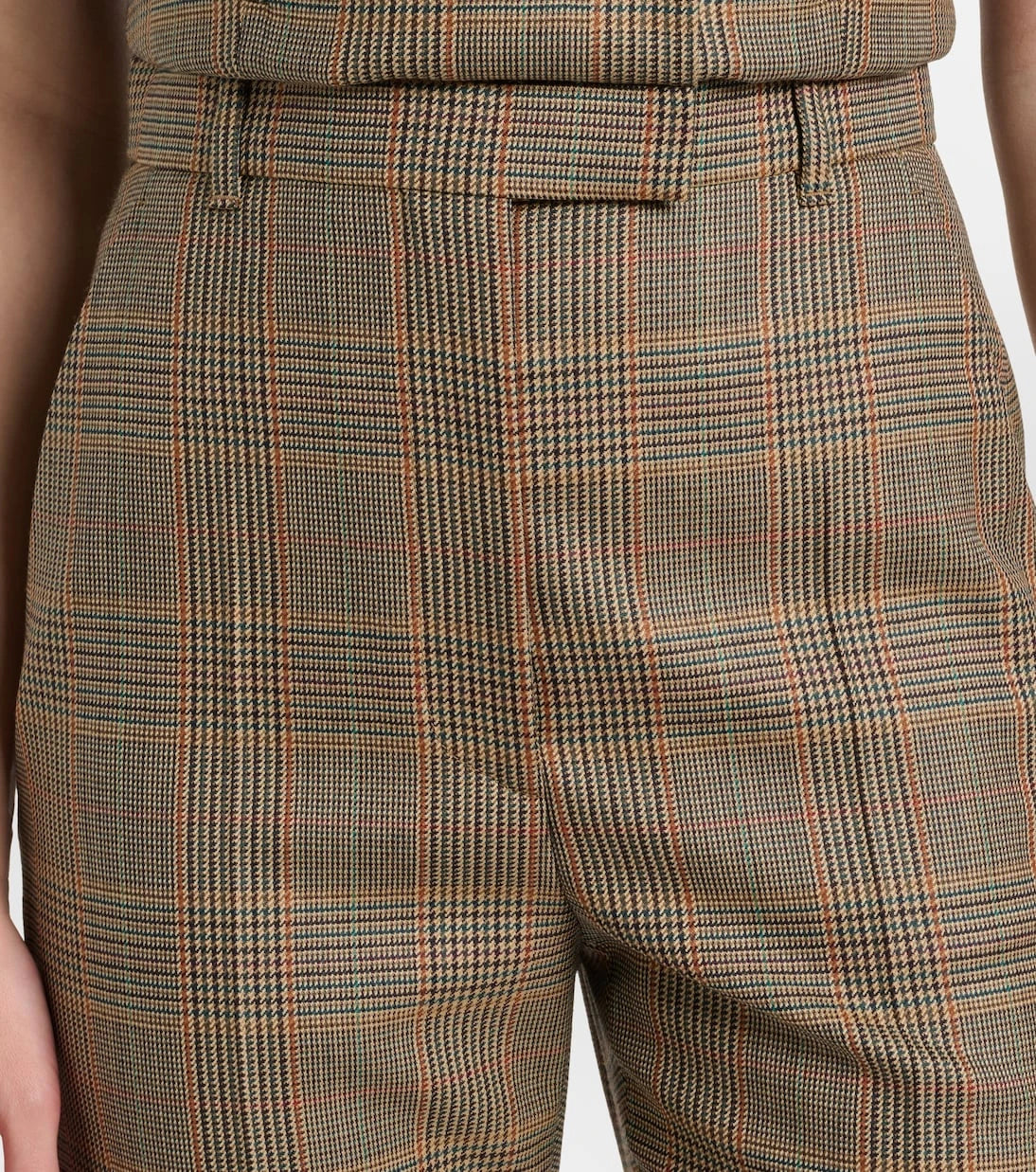 McQueen - Country Check high-rise wool straight pants