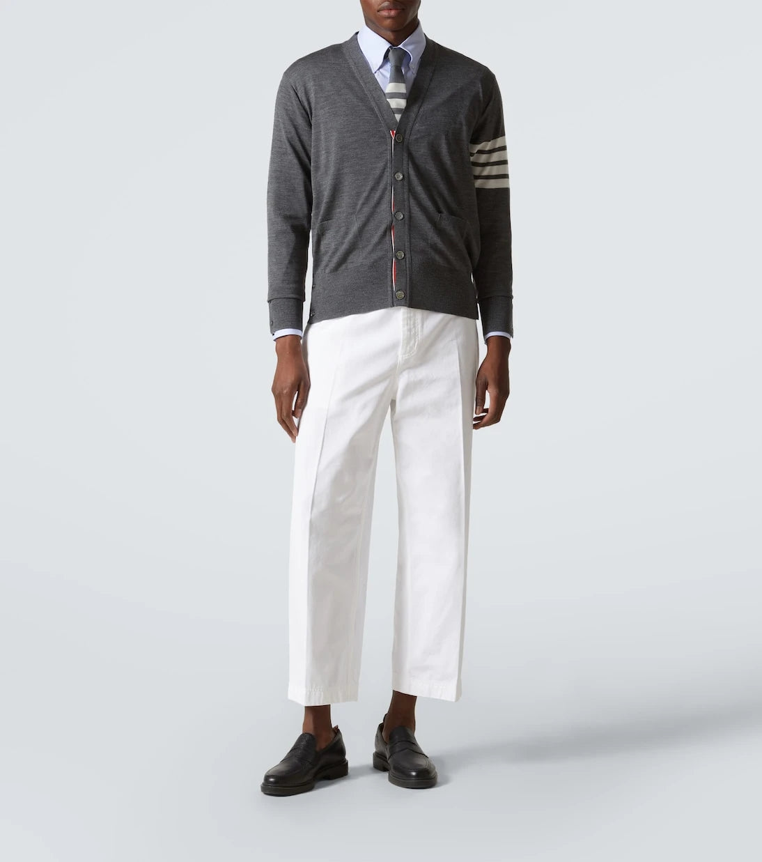 Thom Browne - كارديجان صوف مزين بشريط 4-Bar