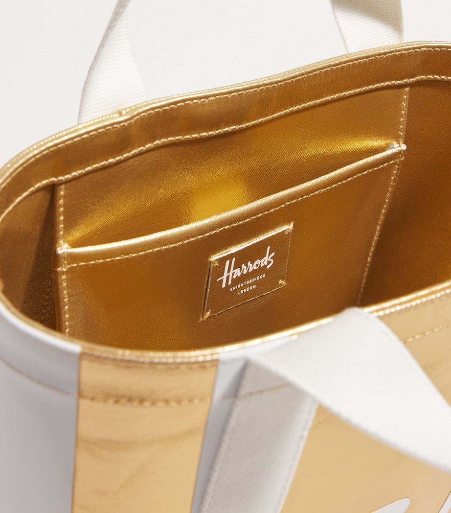 Harrods Gold Mini Cotton Logo Tote Bag
