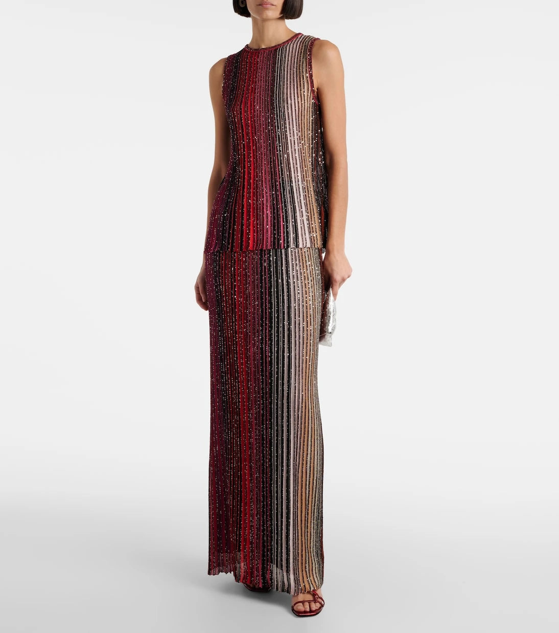 Missoni - Striped sequined lamé maxi skirt
