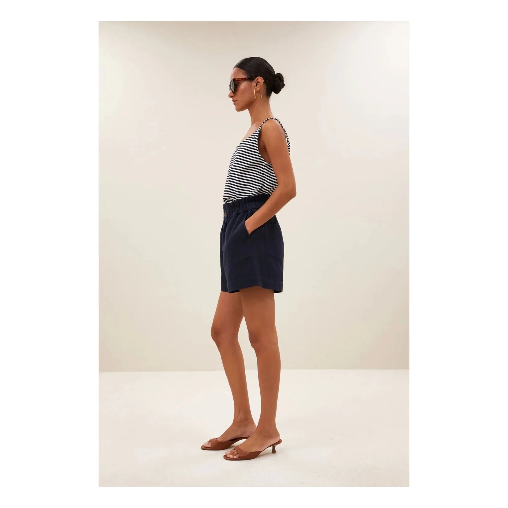 By Bar - Cotton Stripes Tank Top | Midnight blue