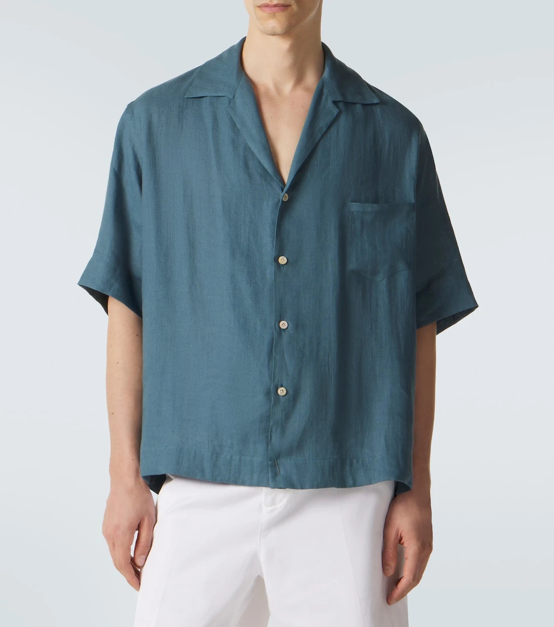 Kiton - Linen bowling shirt