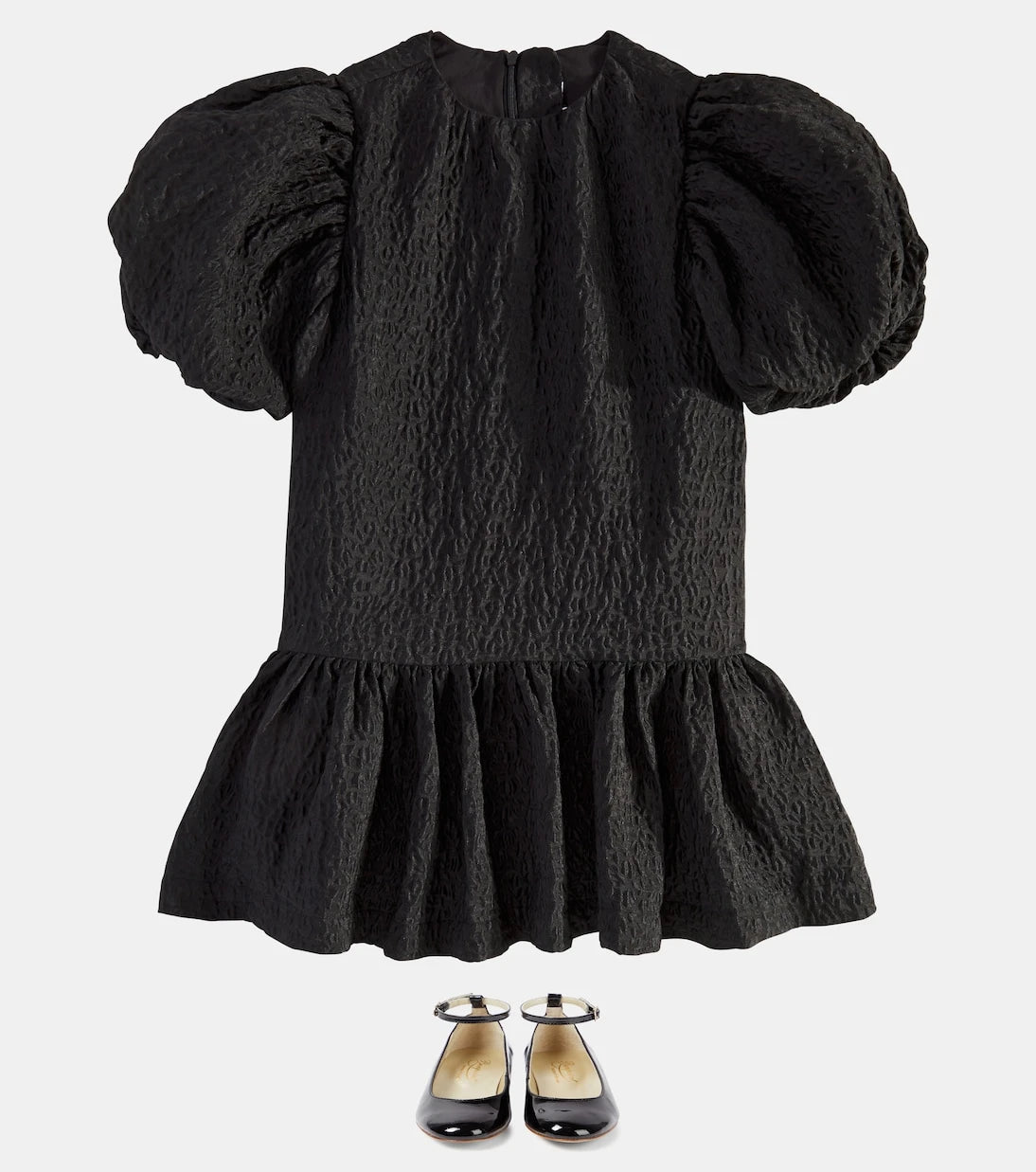 C'era Una Volta - Koko puff-sleeve brocade dress