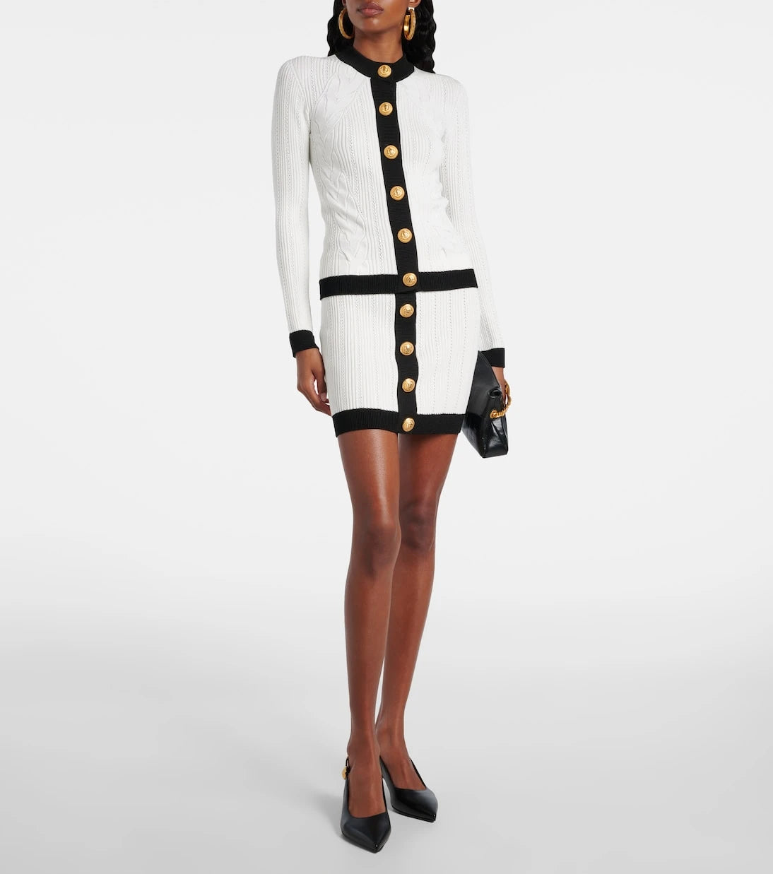Balmain - Ribbed-knit miniskirt