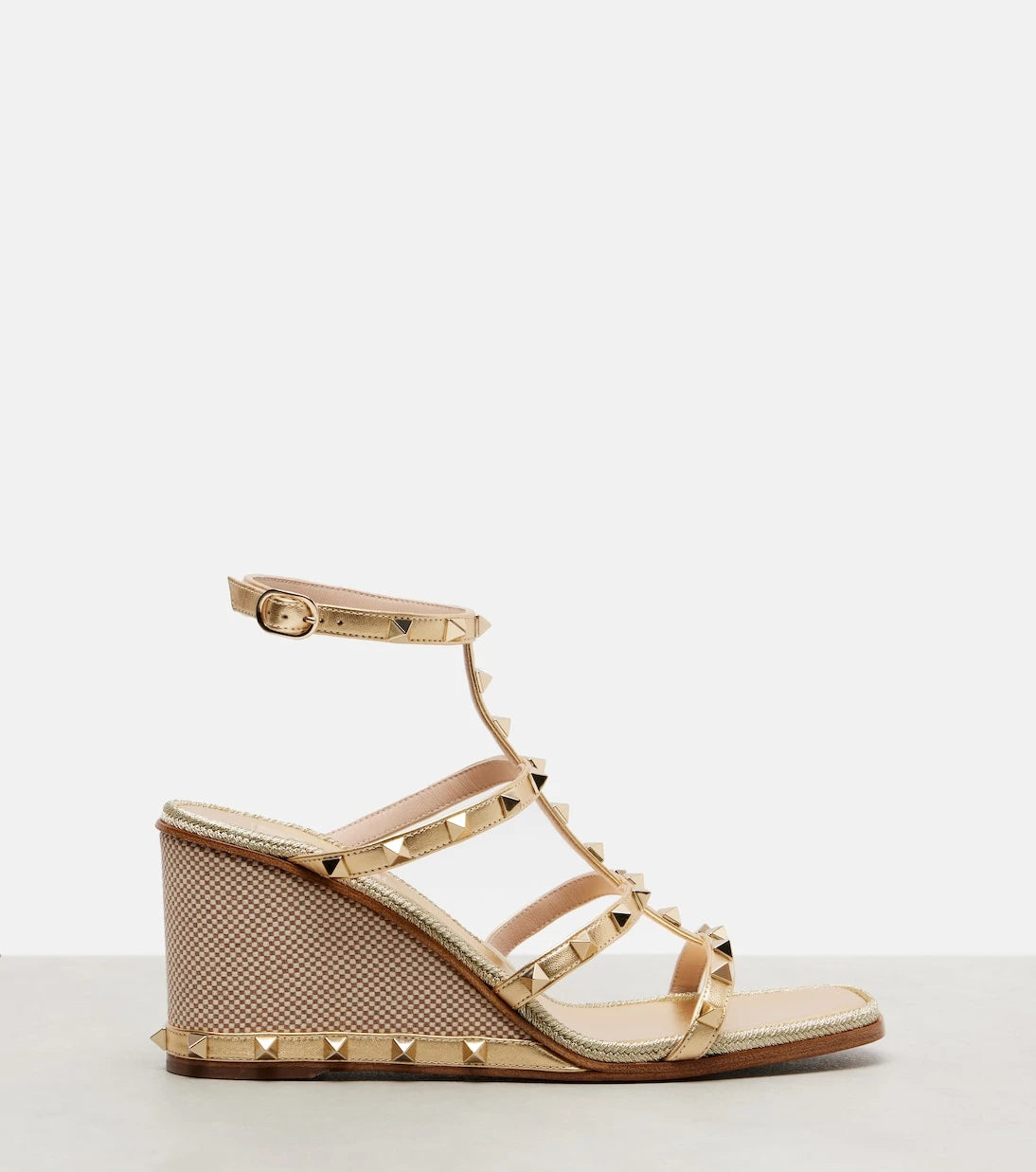 Valentino Garavani - Rockstud 80 leather espadrille wedges