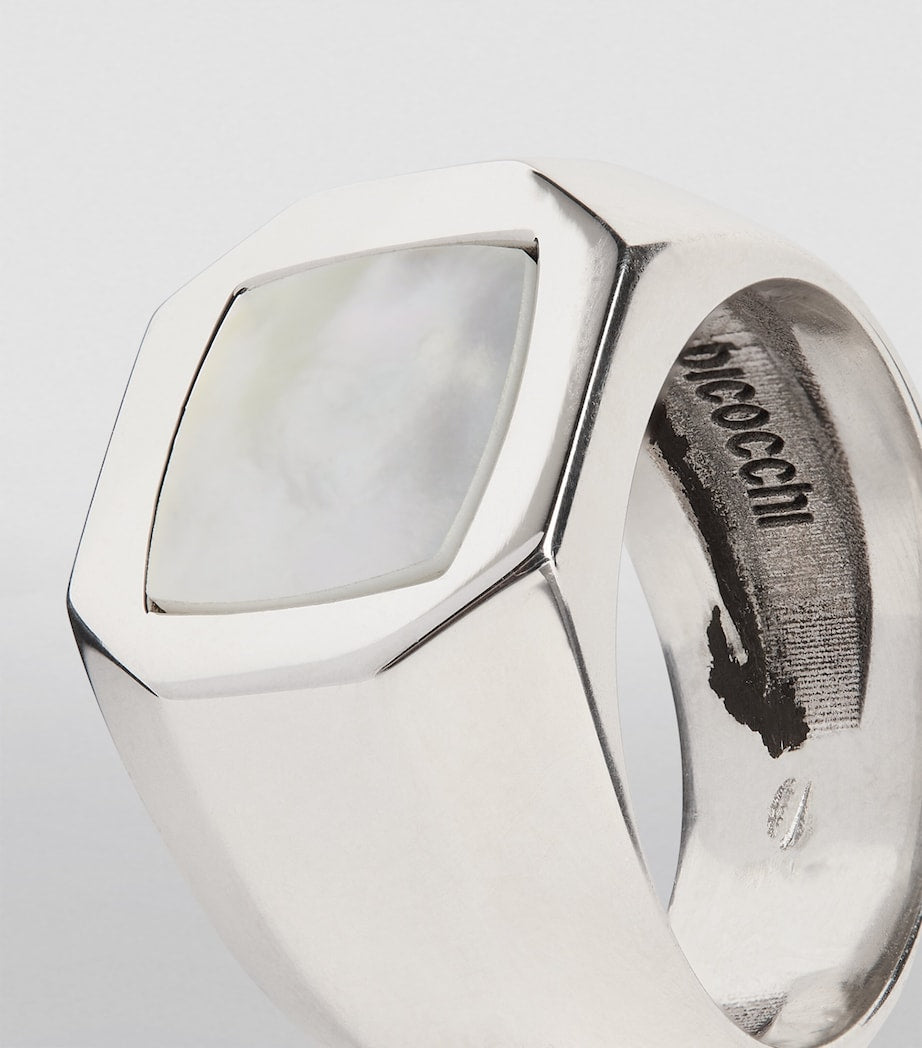 Sterling Silver and Mother-of-Pearl Chevalier Ring