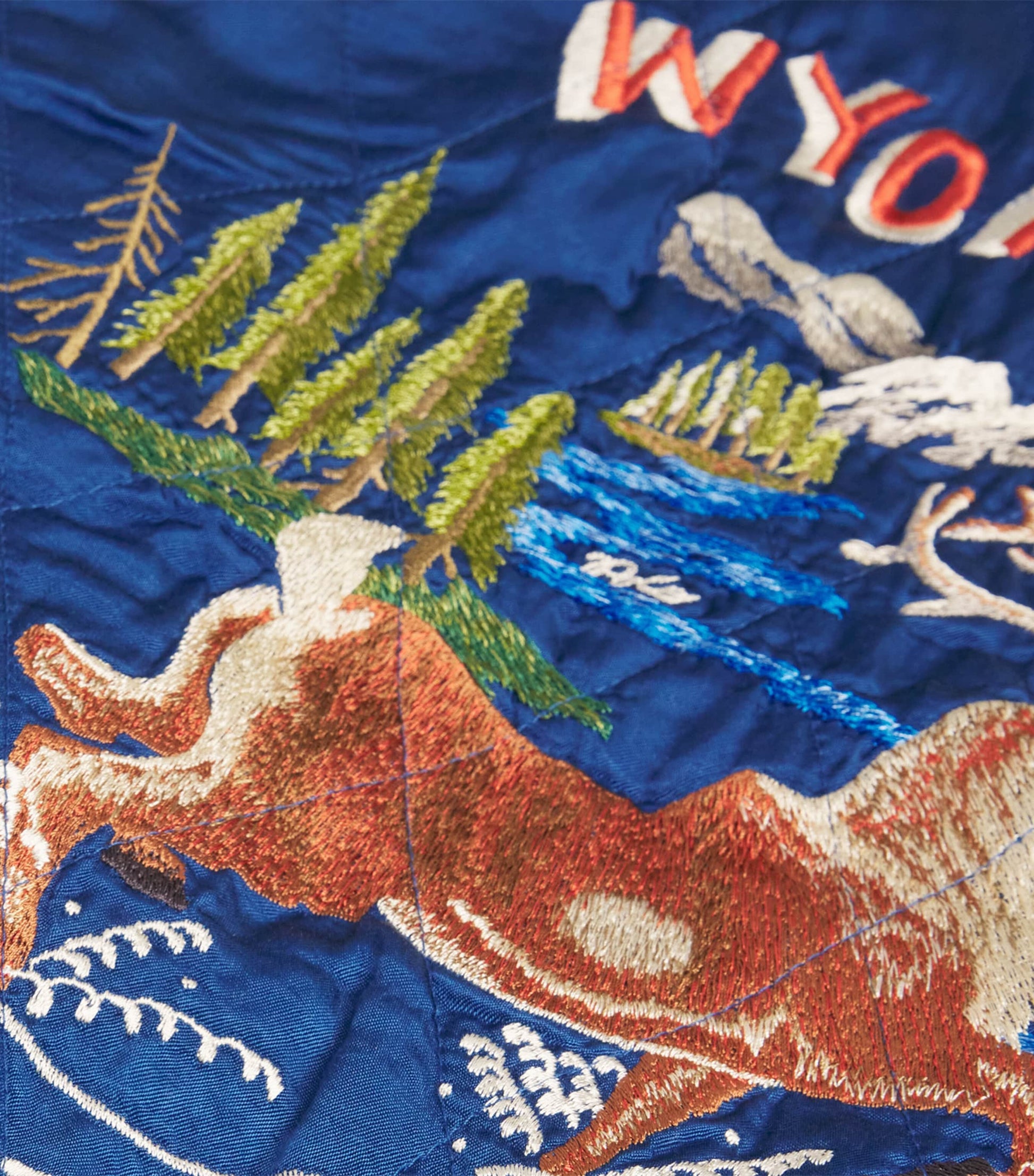 Polo Ralph Lauren Blue Satin Embroidered Bomber Jacket