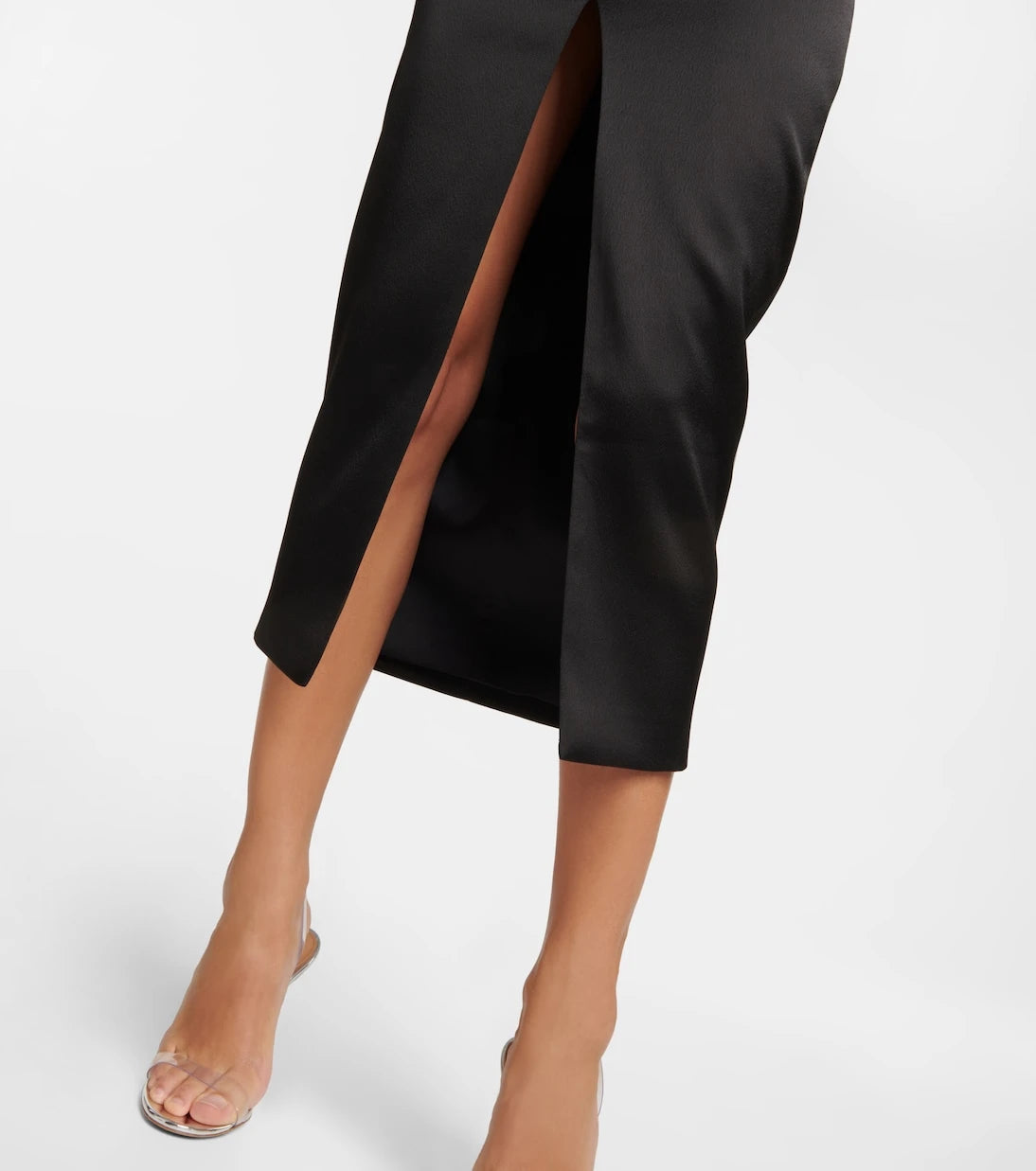 Rasario - Off-shoulder satin midi dress