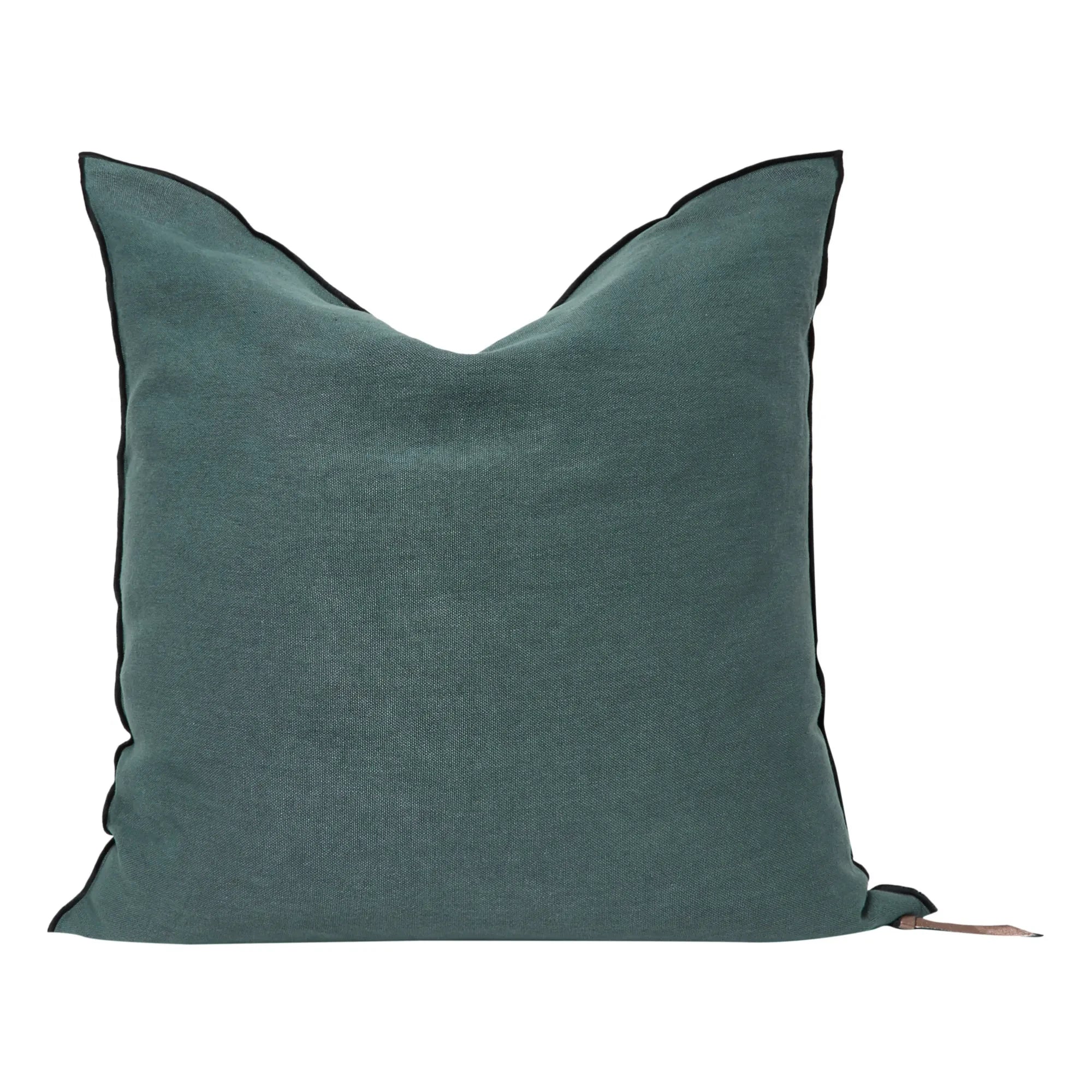 Maison de Vacances - Vice Versa Black Line Stonewashed Linen Cushion | Ink
