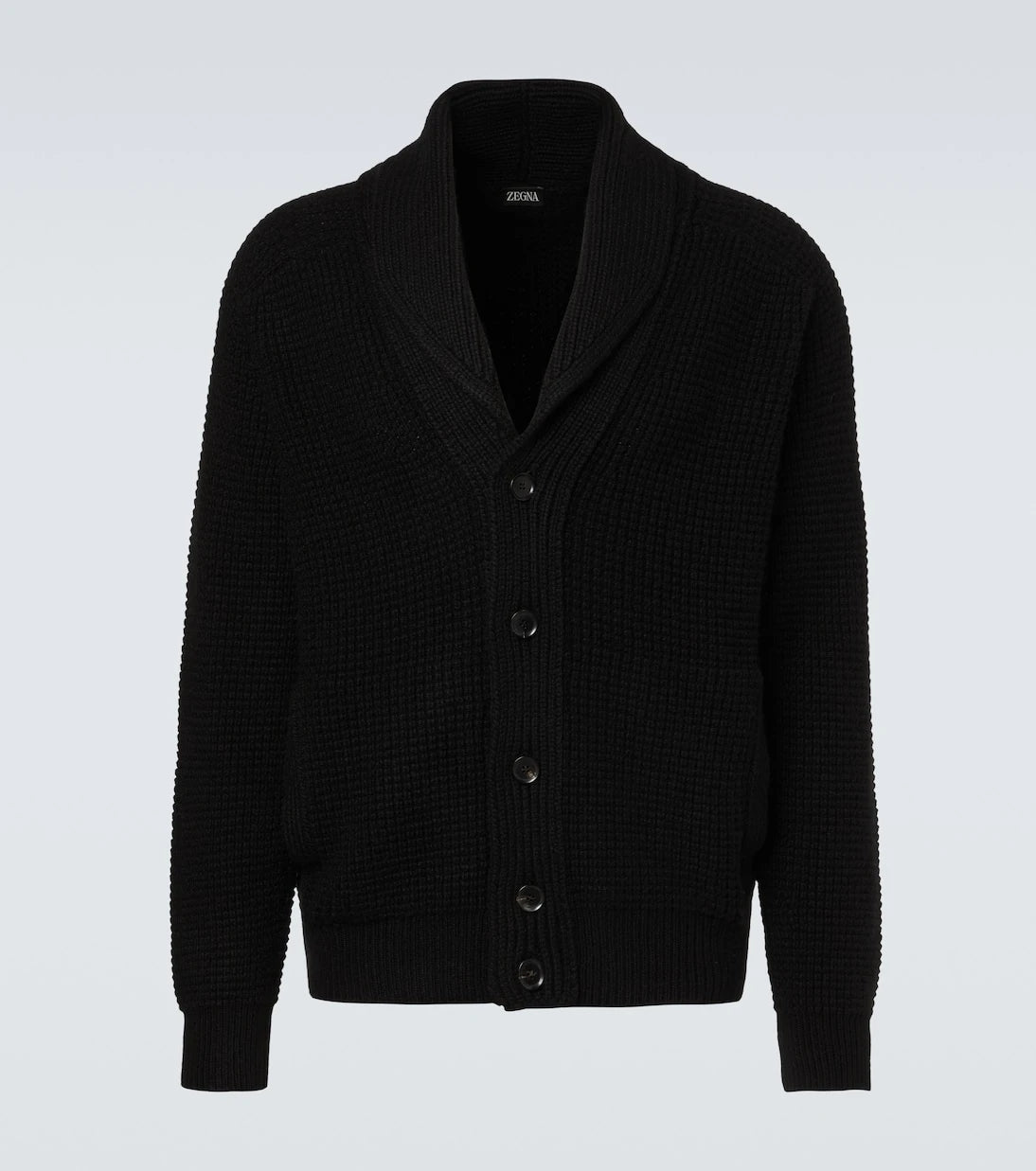 Zegna - كارديغان من مزيج الكشمير بنمط الوافل
