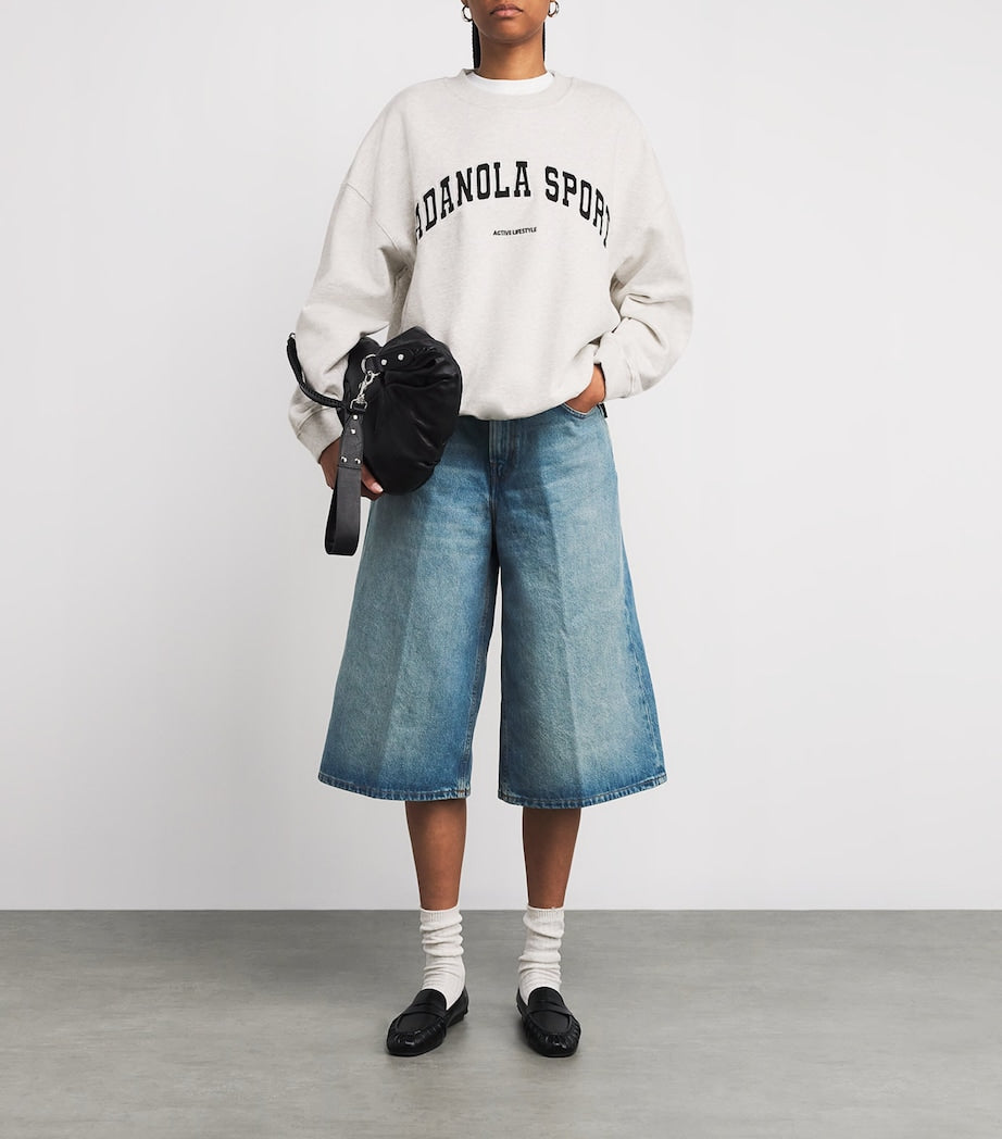 Adanola Grey Organic Cotton Logo Sweatshirt