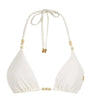PatBO White Beaded Coral Bikini Top