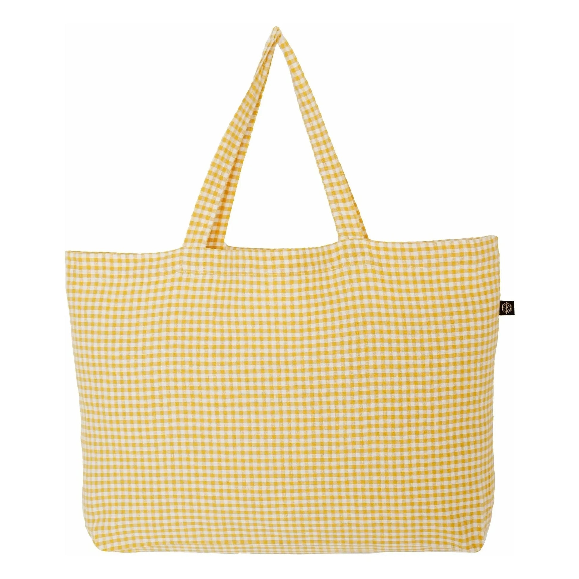 Haomy - Piana II gingham tote bag | Straw Yellow